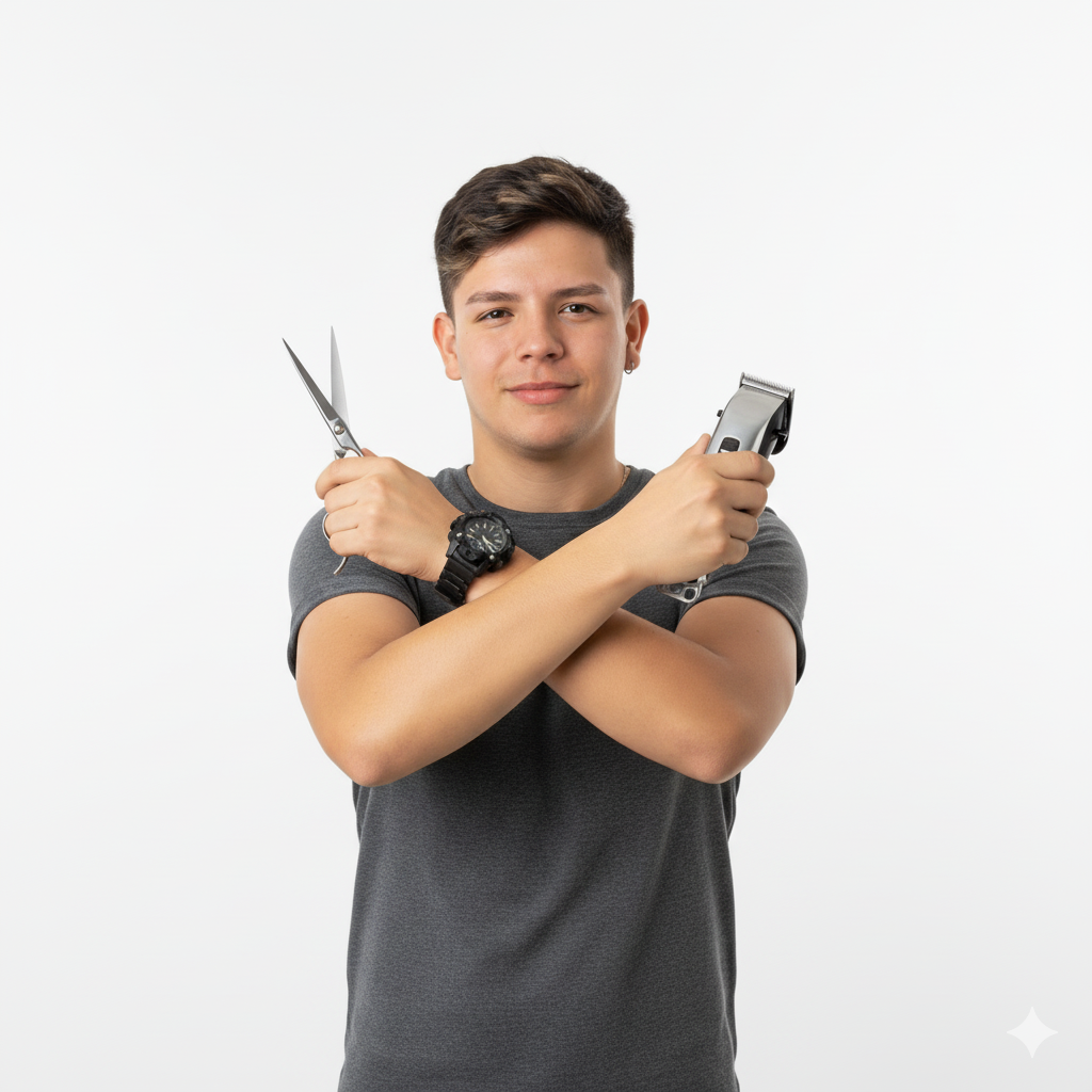 Foto del Barbero Ariel Murillo, experto en desvanecidos y navaja.